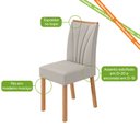Ver imagem 6 de Conjunto Sala de Jantar Mesa Téssera 170 Tampo Vidro Off White com 6 Cadeiras Téssera - Lopas Amendo