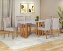 Ver mais imagens de Conjunto Sala de Jantar Mesa Téssera 170 Tampo Vidro Off White com 6 Cadeiras Téssera - Lopas Amendo
