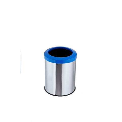 Lixeira Inox Aro Esmaltado 15 Litros Cozinha Banheiro Cesto - Azul