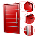 Ver imagem 3 de Porta Pivotante Alumínio Lambril Premium c/Pux.D.Elite Vermelho 240x120 Brimak