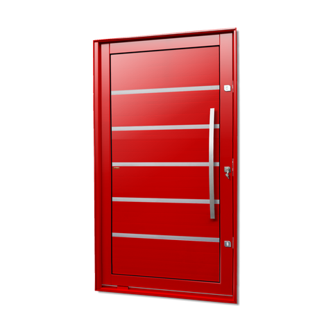 Porta Pivotante Alumínio Lambril Premium c/Pux.D.Elite Vermelho 240x120 Brimak