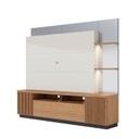 Ver imagem 6 de Estante Home para TV até 70 Polegadas Espelhado 3 Portas 2 Prateleiras 2 Nichos com LED Niteroi