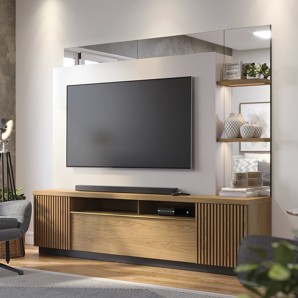 Estante Home para TV até 70 Polegadas Espelhado 3 Portas 2 Prateleiras 2 Nichos com LED Niteroi Coli é ruim? Estante Home para TV até 70 Polegadas Espelhado 3 Portas 2 Prateleiras 2 Nichos com LED Niteroi Coli é boa?