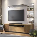 Ver imagem 1 de Estante Home para TV até 70 Polegadas Espelhado 3 Portas 2 Prateleiras 2 Nichos com LED Niteroi