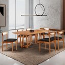 Ver imagem 1 de Sala de Jantar Mesa Flora 180cm Tampo Laminado Barril e 6 Cadeiras Noronha Premium Moderna Mobília