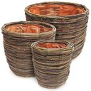Ver imagem 1 de Kit Cachepots Vasos para Plantas em Fibra Natural Decorativos 3PÇS