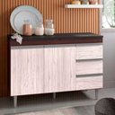 Ver imagem 3 de Balcão Gabinete Cozinha Andreia 120cm 2 Porta Ajl Móveis S-t Castanho Avelã