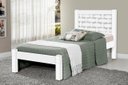 Ver imagem 1 de Cama Lai Solteiro com Cabeceira Trabalhada 100% Mdf com Estrado em Madeira Cor Branca Ja
