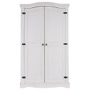 Ver imagem 2 de Armário de Madeira Maciça com 2 Portas Branco Lavado