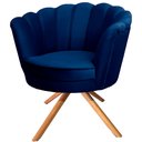 Ver imagem 3 de Kit Duas Poltronas Pétalas Giratórias Ferro e Madeira Azul Marinho