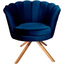 Ver imagem 2 de Kit Duas Poltronas Pétalas Giratórias Ferro e Madeira Azul Marinho