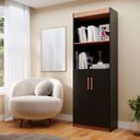 Ver imagem 2 de Livreiro Flex Multiuso Horizontal ou Vertical com 2 Portas:preto Nature