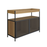 Buffet Aparador Bar Industrial Retrô 2 Portas e Nicho Madeira/Aço 100cm York - 2