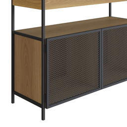 Buffet Aparador Bar Industrial Retrô 2 Portas e Nicho Madeira/Aço 100cm York - 5