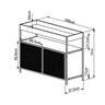 Buffet Aparador Bar Industrial Retrô 2 Portas e Nicho Madeira/Aço 100cm York - 3