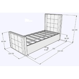 Cama com Cabeceira Solteirão Viúva Estofada Uvaia 120cm Suede:preto - 4