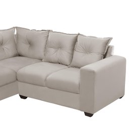 Sofá de Canto Califórnia 4 Lugares, com Molas Espirais, Espuma Densidade D28, 1,66x1,83 Metros, Bege - 3