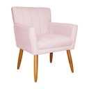 Ver imagem 5 de Poltrona Decorativa Elegante Cecília Recepção Escritório Sala de Estar Suede Rosa Bebe