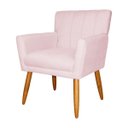 Ver imagem 6 de Poltrona Decorativa Elegante Cecília Recepção Escritório Sala de Estar Suede Rosa Bebe