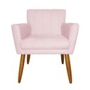 Ver imagem 4 de Poltrona Decorativa Elegante Cecília Recepção Escritório Sala de Estar Suede Rosa Bebe
