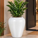 Ver imagem 1 de Vaso de Fibra de Vidro Bali U 71cm Vitrificado Grande Branco
