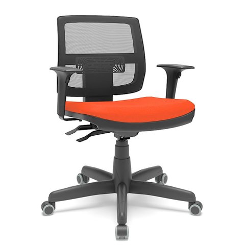 Cadeira Executiva Giratória para Escritório Brizza Tela Ergonômica com Certificado Nr17 Cp Laranja