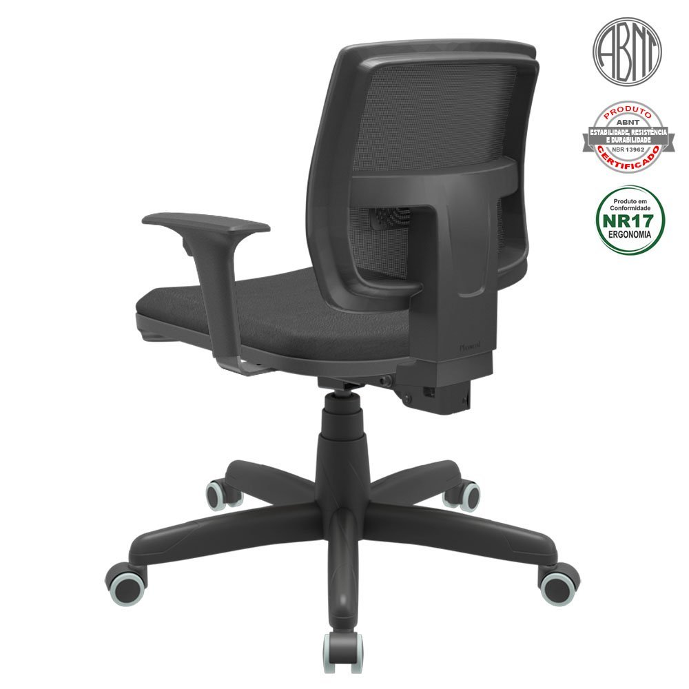 Cadeira Executiva Giratória Para Escritório Brizza Tela Ergonômica Com Certificado NR17 CP Laranja - 5