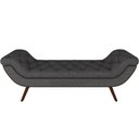 Ver imagem 5 de Kit Cabeceira Cama Box Queen 160 Cm Madrid com Puff Recamier Santorini Linho Cinza Escuro-lyam Decor