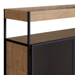 Buffet Aparador Bar Industrial Retrô 2 Portas e Nicho Madeira/Aço 100cm York - 7