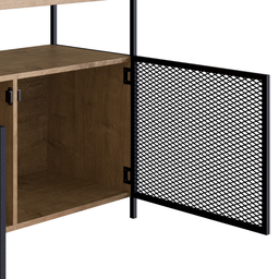 Buffet Aparador Bar Industrial Retrô 2 Portas e Nicho Madeira/Aço 100cm York - 8