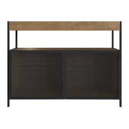 Buffet Aparador Bar Industrial Retrô 2 Portas e Nicho Madeira/Aço 100cm York - 2