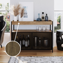 Ver imagem 6 de Buffet Aparador Bar Industrial Retrô 2 Portas e Nicho Madeira/Aço 100cm York