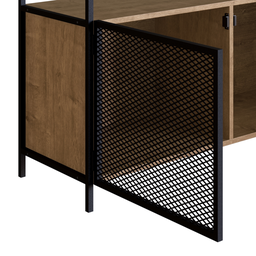 Buffet Aparador Bar Industrial Retrô 2 Portas e Nicho Madeira/Aço 100cm York - 9