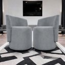 Ver imagem 3 de Kit 2 Poltronas Decorativa Aura Bouclé Premium Cinza - Cinza Buclê
