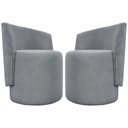 Ver imagem 2 de Kit 2 Poltronas Decorativa Aura Bouclé Premium Cinza - Cinza Buclê