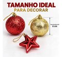 Ver imagem 4 de Kit 16 Enfeites Natalinos Bolas Estrela para Árvore de Natal