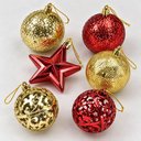 Ver imagem 6 de Kit 16 Enfeites Natalinos Bolas Estrela para Árvore de Natal