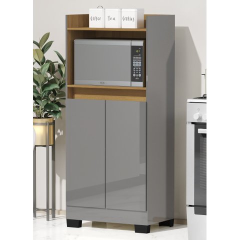 Balcão Jet 2 Portas Ônix/Mel - Móveis Primus