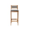 Ver imagem 3 de Kit 2 Banquetas Assento Encosto Estofado em Linho Hellen:mel com Linho Cinza