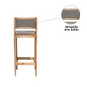 Ver mais imagens de Kit 2 Banquetas Assento Encosto Estofado em Linho Hellen:mel com Linho Cinza