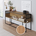 Ver imagem 4 de Aparador Industrial Retrô com Nicho Madeira/Aço 160cm York Bege/Hanover/Preto