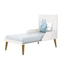 Ver imagem 2 de Jogo de Quarto Infantil Theo Retrô Cômoda 3 Gavetas e Berço Branco Fosco com Pés Amadeirado -