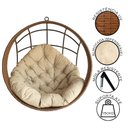 Ver imagem 2 de Cadeira Balanço Ninho Suspenso de Fibra com Almofada Impermeável