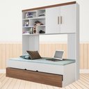 Ver imagem 2 de Quarto Infantil Modulado 2 Portas com Bicama Chiara Carvalho/branco - Phoenix