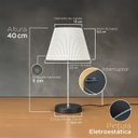 Ver imagem 4 de Abajur Luminaria de Mesa Redondo Piovere com Interruptor e Cúpula Texturizada Decoração Casa