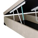 Ver imagem 2 de Base Box Baú Blindado Queen Bipartido Acolchoes Suede Bege 41x158x198