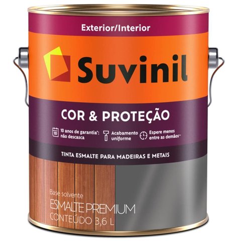 Tinta Esmalte Sintético Cor e Proteção Fosco para Madeira e Metal 3.6 Litros Branco - 53403421 - Suv