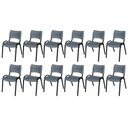 Ver imagem 1 de Cadeira Iso Base Preto Igreja, Escola, Escritório - Cinza Kit 12 Peças