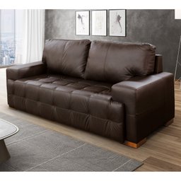 Sofá 2 Lugares 180cm Couro Legítimo Roma Scala Decor - 1