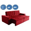 Ver imagem 2 de Sofá Londres 300cm Retrátil Reclinável Vermelho ? Ws